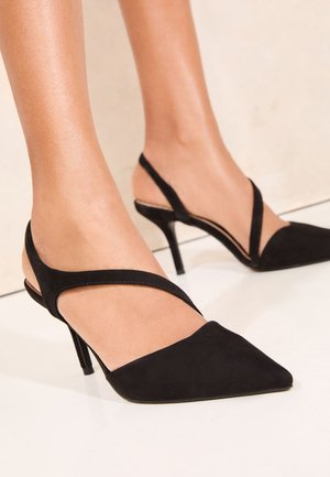 Lipsy REGULAR FIT - ASYMMETRIC STRAP COURT  - Tacones - black