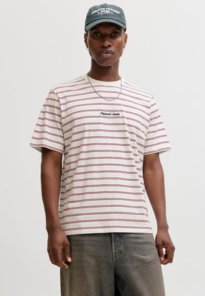 JORNORREBRO STRIPE TEE  - T-Shirt print - cabernet