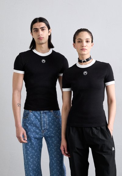MARINE SERRE MOON LOGO FITTED UNISEX - Basic T-shirt - black