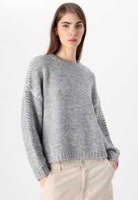 JDY JDYZOEY LIFE  ON STITCH - Maglione - light grey melange