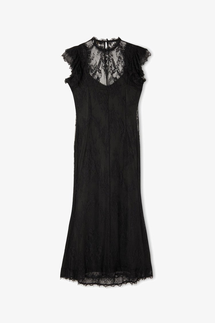 never fully dressed black lace dress Never Fully Dressed Star-embellished Tiered Maxi Dress