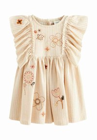 Next SHORT SLEEVE EMBROIDERED REGULAR FIT - Vestito casual - neutral