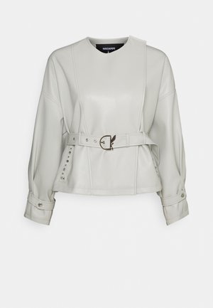 Faux leather jacket - mottled dark grey