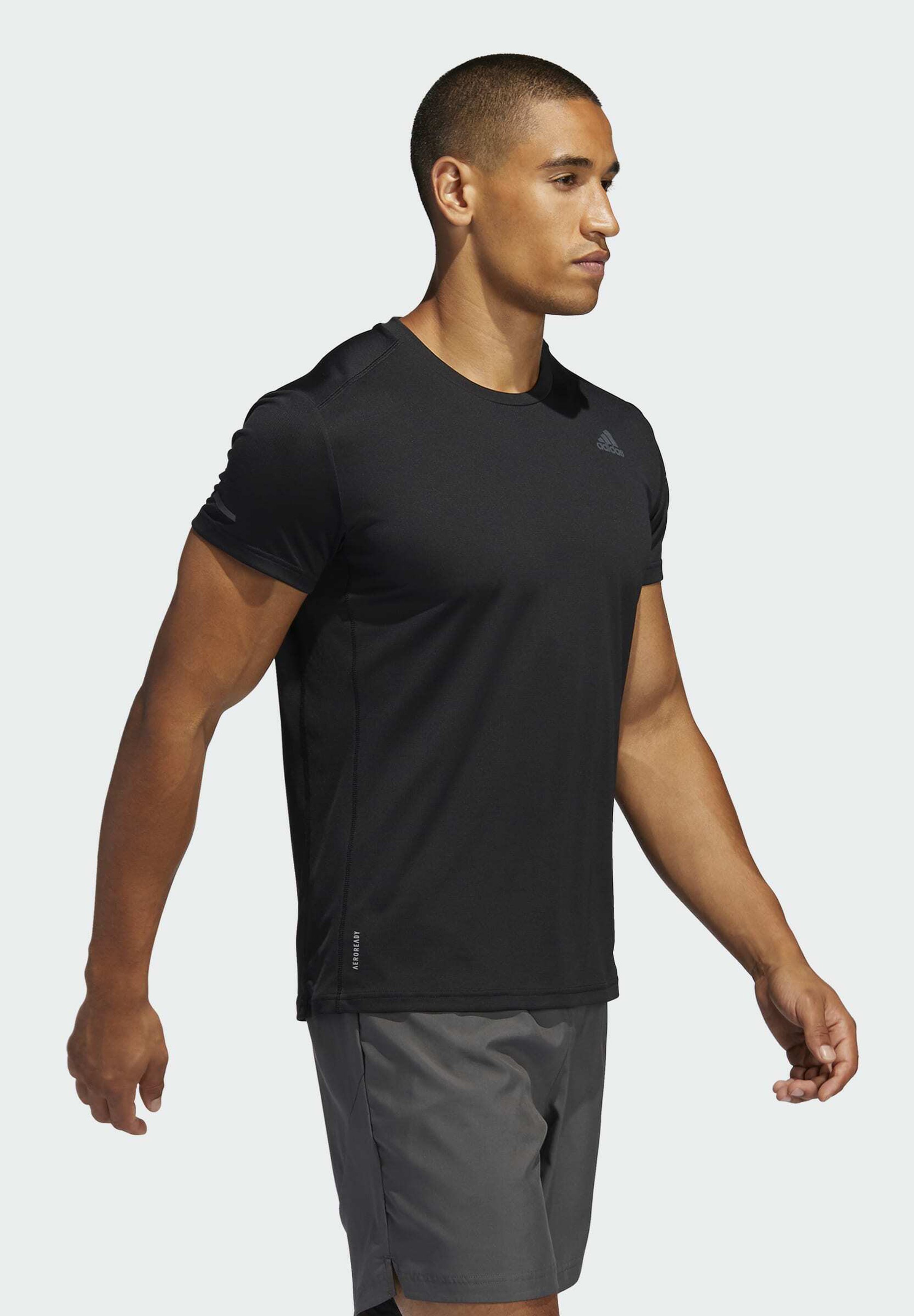 adidas Performance RESPONSE AEROREADY RUNNING SHORT SLEEVE TEE - T-shirt  print - black/Zwart - Zalando.nl