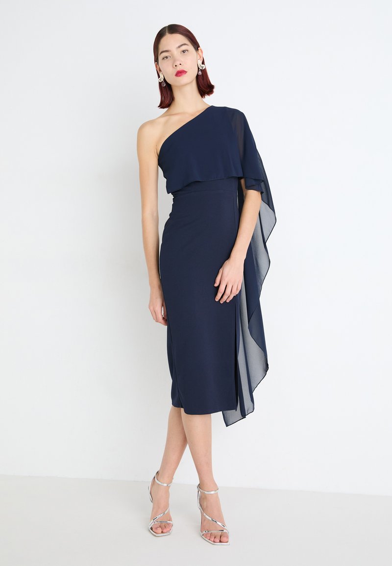 WAL G. ONE SHOULDER MIDI - Kokteiļkleita/ballīšu kleita - navy blue
