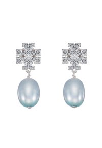 KIRA PAVE PEARL DROP EARRING - Auskarai - tory silver-coloured