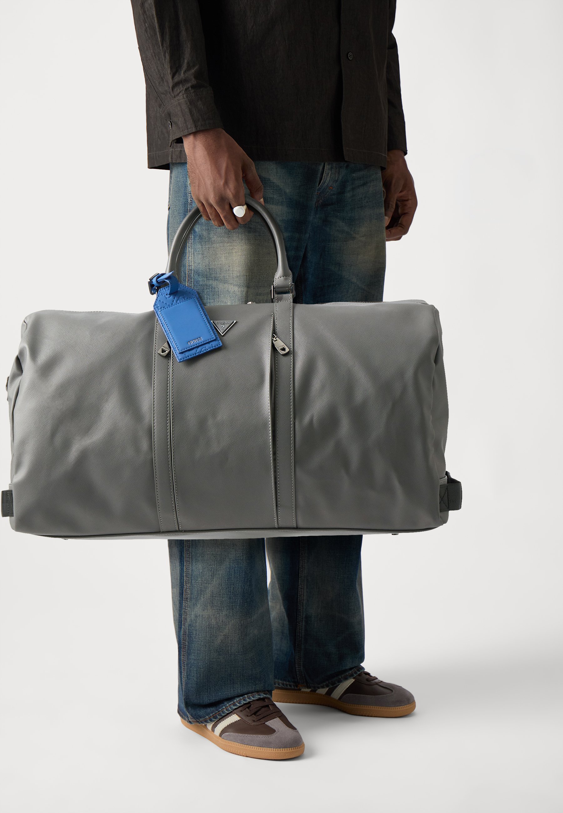 Sac De Voyage GUESS Pisa Double Zip Weekender – Gris/bleu, Homme, Polyuréthane