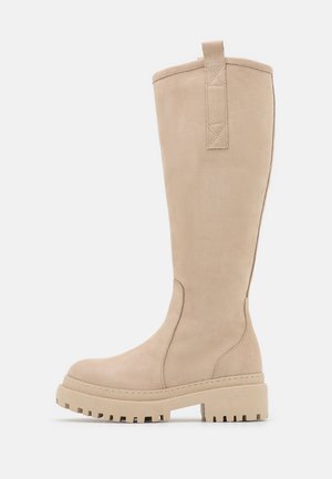 Stivali con plateau - beige