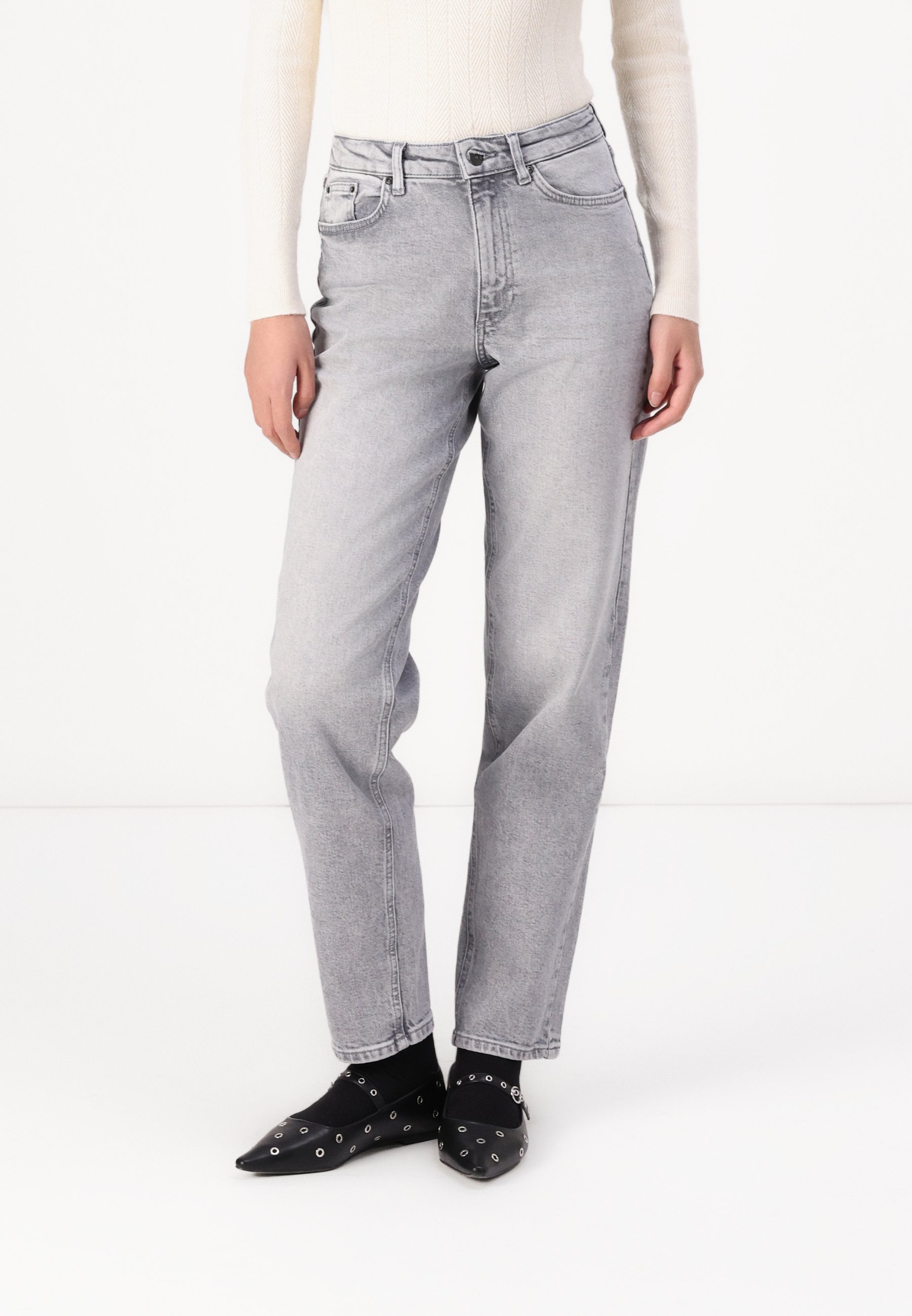 ONLY ONLJUICY MOM - Mom Jeans - medium grey denim/grey denim