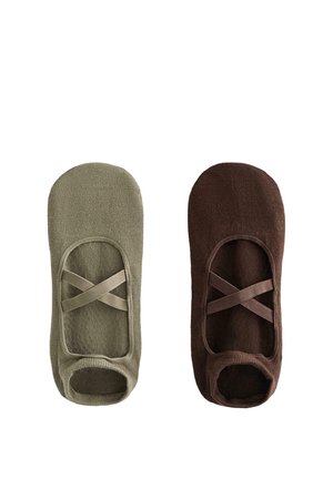 2 PAIRS OF YOGA AND PILATES WITH CROSSOVER STRAPS  - Nogavice za športne copate - green