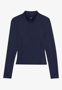 QUICK DRY LONG SLEEVE TOP WITH 1/2 ZIP AND THUMB HOLES - T-shirt à manches longues - dark blue