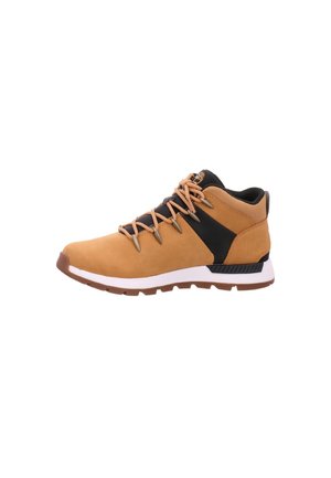 Lace-up ankle boots - wheat nubuck w black