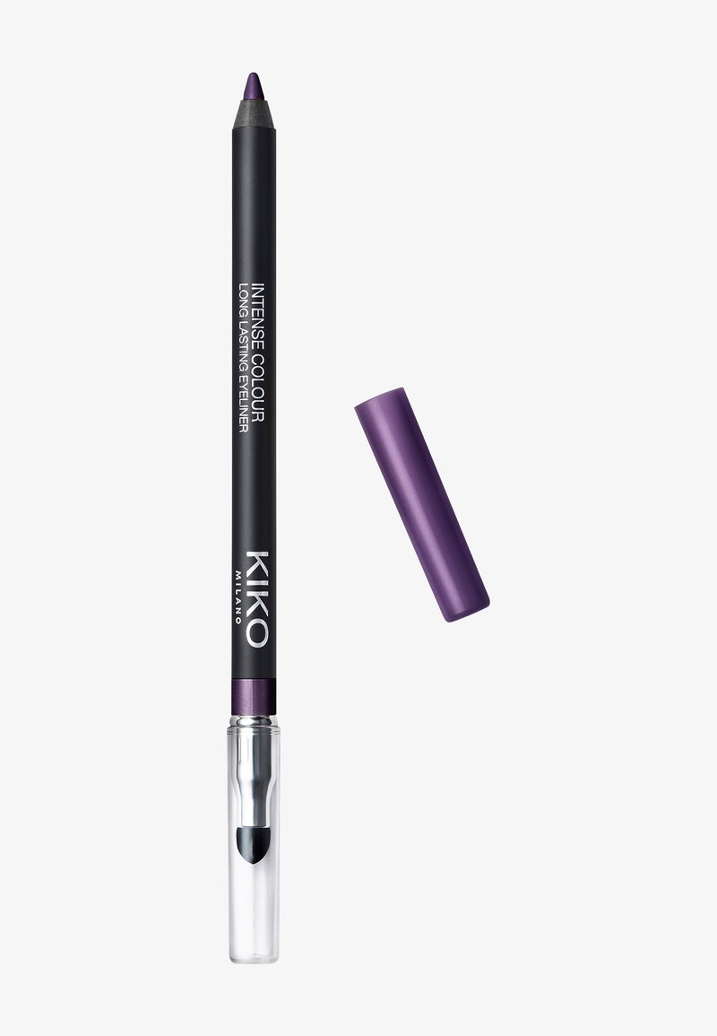 Purple KIKO Milano long-lasting eyeliner pencil with a retractable design, featuring a matte black body and a clear plastic cap.