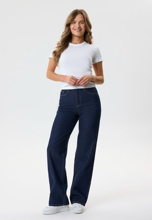 TWO SOON HIGH WAIST WIDE LEG - Relaxed fit jeans - dark blue denim