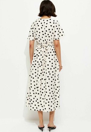 New Look, SPOT PRINT FLUTTER SLEEVE MIDI DRESS - Jurk - off white