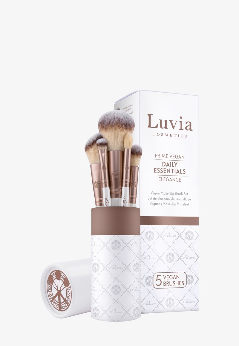 Luvia Cosmetics - DAILY ESSENTIALS BRUSH SET - Sminkborstset - pearl white/coffee brown, Förstora