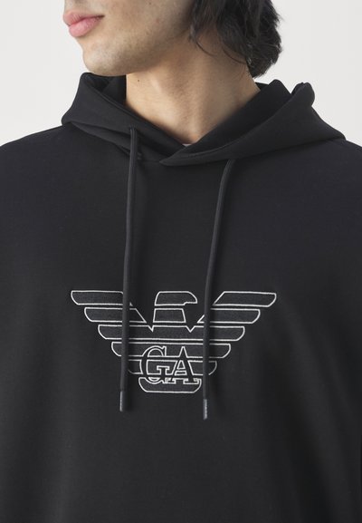 Emporio Armani FELPA - Felpa con cappuccio - eagle black