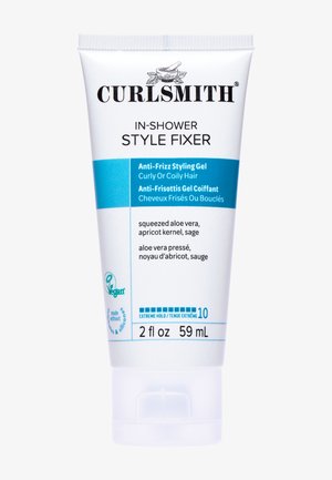 CURLSMITH In-Dusch Style Fixer Gel für lockiges oder krauses Haar, anti-Frizz, vegan, 59 ml, mit Aloe Vera, Aprikosenkern und Salbei.