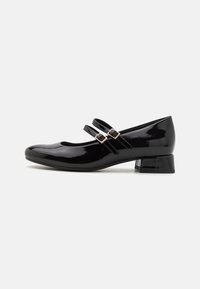 Ankle strap ballet pumps - black