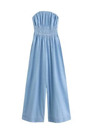Next, TALL FIT - BANDEAU SHIRRED DENIM JUMPSUIT - Overal - dark blue