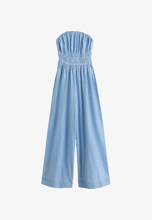 Next, TALL FIT - BANDEAU SHIRRED DENIM JUMPSUIT - Jumpsuit - dark blue