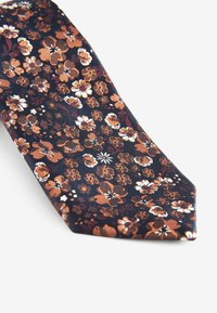 Next PATTERN SLIM - Kaklaraištis - navy blue rust orange floral