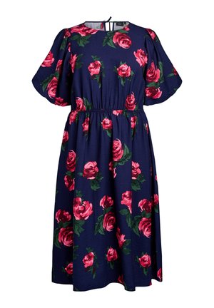 Zizzi Day dress - pink rose aop