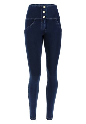 Freddy VITA ALTA CON BOTTONI - Skinny-Farkut - jeans scuro-cuciture in tono