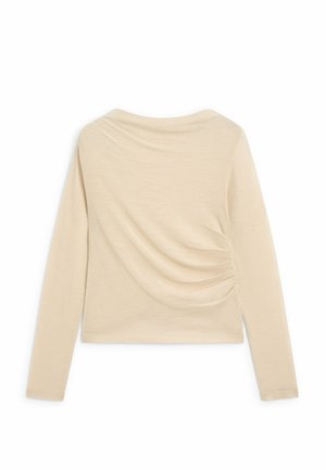 Massimo Dutti WITH GATHERED DETAIL - Long sleeved top - beige