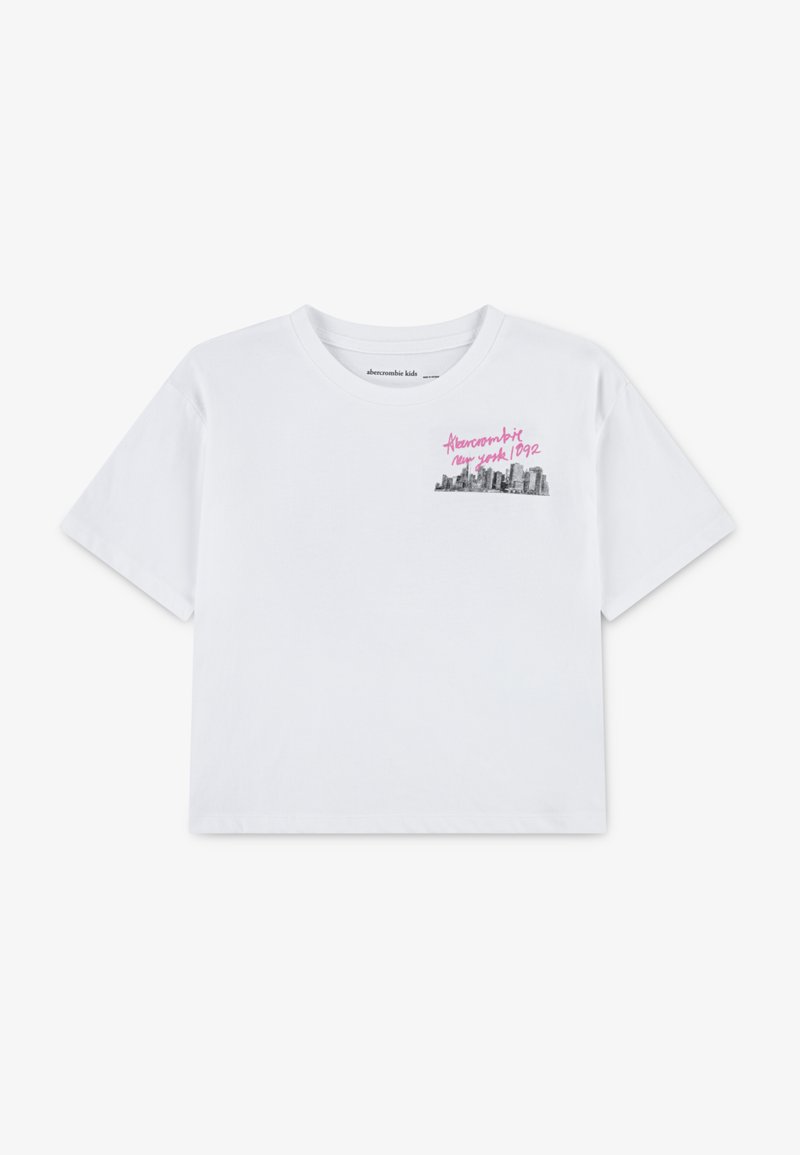 Abercrombie & Fitch NYC STREETS BOXY TEE - T-shirt med print - bright white