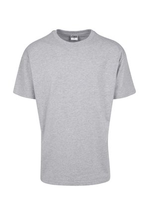 T-shirt grigio a maniche corte realizzato in tessuto misto cotone. Presenta un collo rotondo e una vestibilità comoda, senza fantasie né decorazioni.