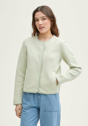 Ľahká bunda - fresh mint green beige stripe