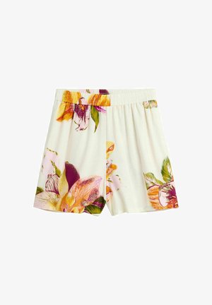 Desigual, PRINTED FLOWER SHORTS - Rövidnadrágok - white