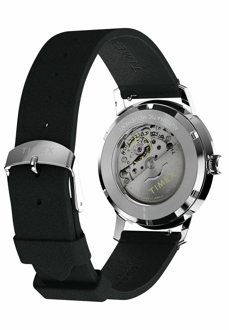 Orologio Automatico Da Uomo Timex Marlin Sub-Dial, Cassa 39mm, Quadrante Argentato, Cinturino Marrone - 4
