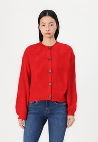 Vero Moda - VMLEA O NECK CARDIGAN - Strickjacke - chinese red Thumbnail-Bild 1