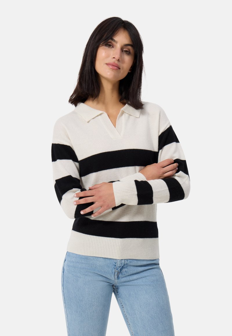 CASH-MERE Maglione - weiss und schwarz