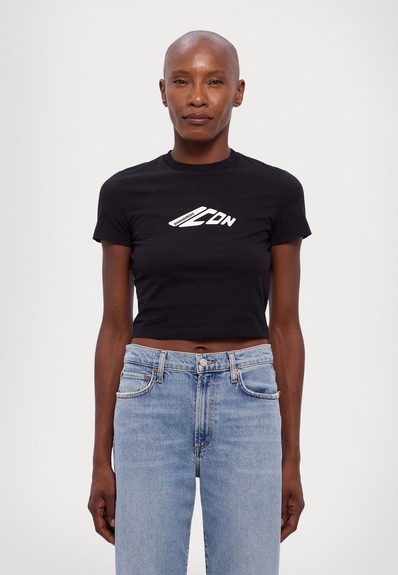 DSQUARED2 ICON MINI TEE - Trükipildiga T-särk - black