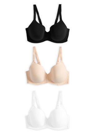 3 PACK - Podprsenka bez kostíc - black/white/nude