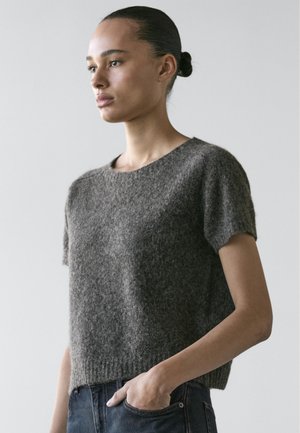 Massimo Dutti, CHEW NECK WITH SHORT SLEEVE - Trui - grey