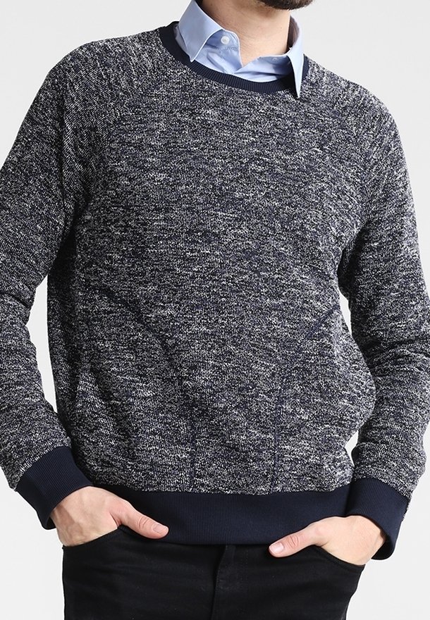 Sisley Stickad tröja - dark blue