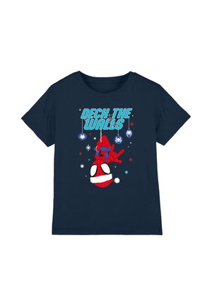 MARVEL SPIDERMAN AND HIS AMAZING FRIENDS DECK THE WALLS - Print T-shirt - dark blue