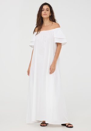 Terranova LONG WITH SHORT SLEEVES - Vestito lungo - bianco ottico