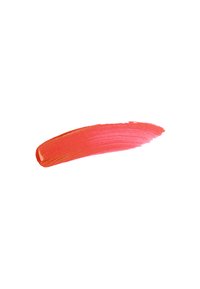Campione di prodotto labbra color corallo rosa, finitura lucida, forma ovale ampia con bordo texturizzato, applicato su uno sfondo bianco.
