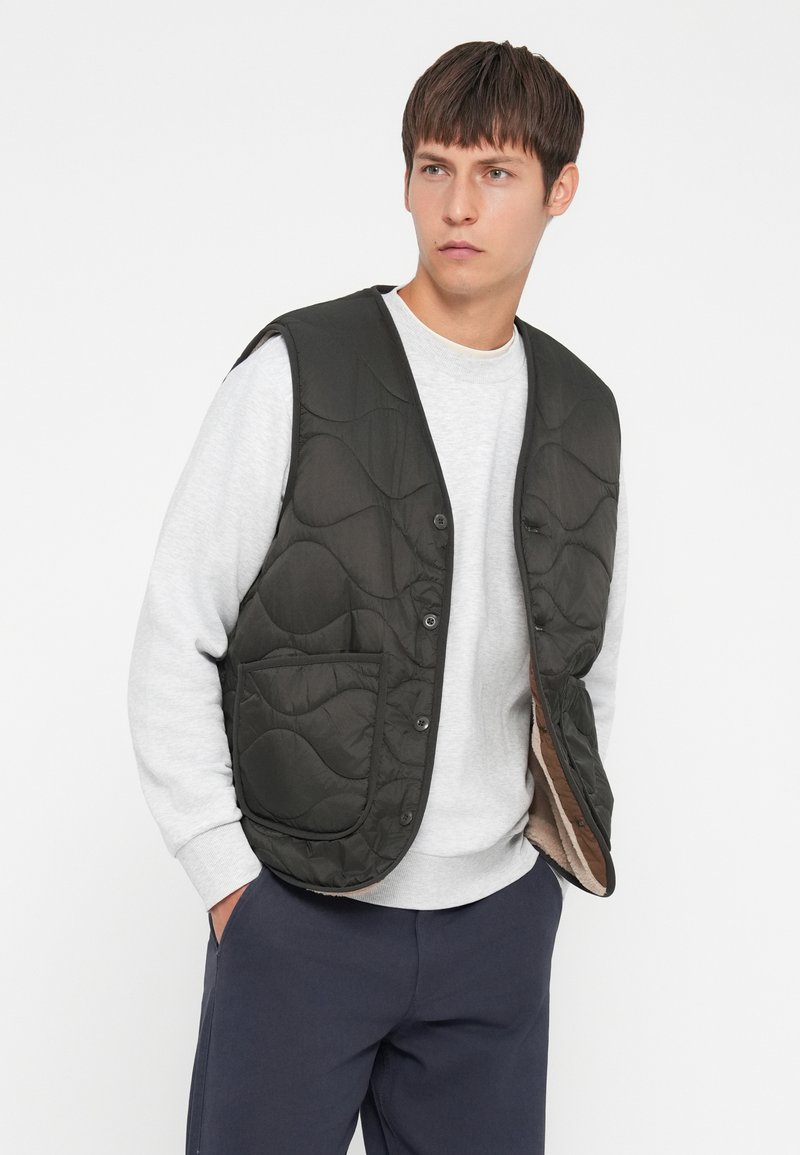 JACK & JONES Jjesprint Collana Noos-Scaldabagno Gilet Imbottito, Grigio Glacier/Dettagli: Castlerock Contrast, S Uomo