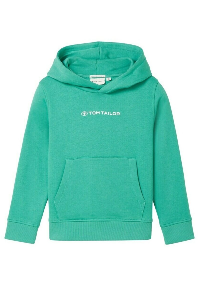 TOM TAILOR MIT LOGO PRINT - Felpa con cappuccio - light fern green