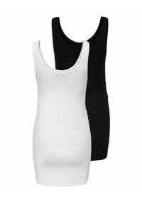 To scoops neckline tank topper i svart og hvitt. Begge laget av myk bomull, med en tettsittende fasong og uten synlige mønstre eller detaljer.
