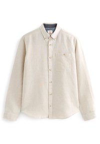 Next LINEN BLEND ROLL SLEEVE SHIRT - Marškiniai - oatmeal natural