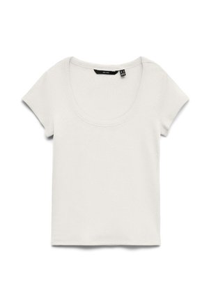 Vero Moda VMCHLOE CS SHORT U-NECK NOOS - Jednoduché tričko - snow white