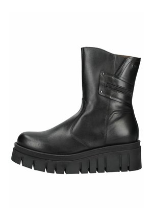 NeroGiardini, STIEFELETTE - Enkellaarsjes met plateauzool - nero