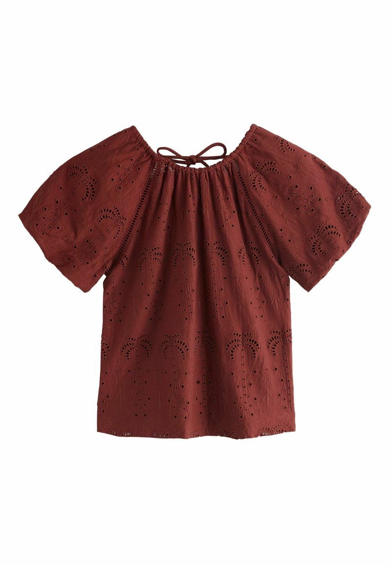 Next PETITE FIT - BRODERIE SHORT SLEEVE CREW NECK TOP . - Camicetta ...